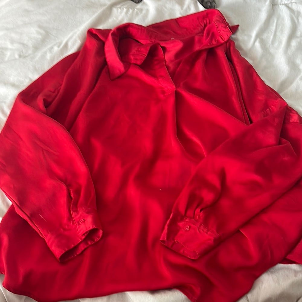 Vibrant Red Blouse